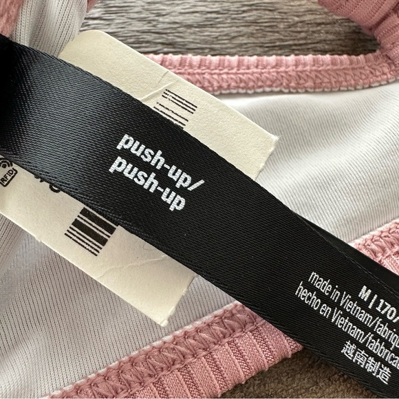 NWT Pink Victorias Secret Medium Pink Ribbed Push Up Bikini Swim Top Underwire M - Picture 7 of 7